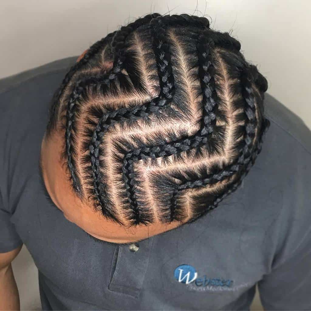 A Braided Hairstyle Featuring Zigzag Braid Pattern