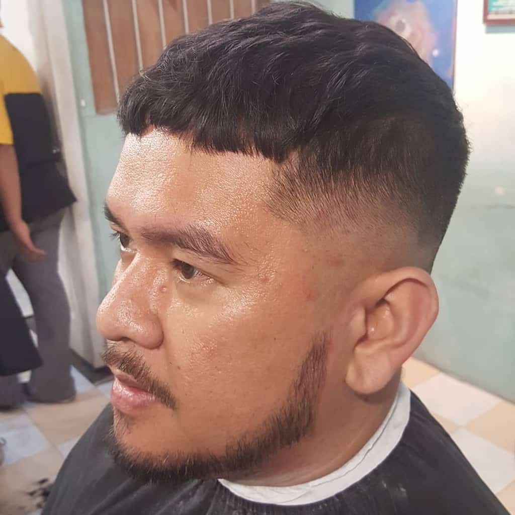 A Classic Caesar Haircut With Clean Hi Top Fade