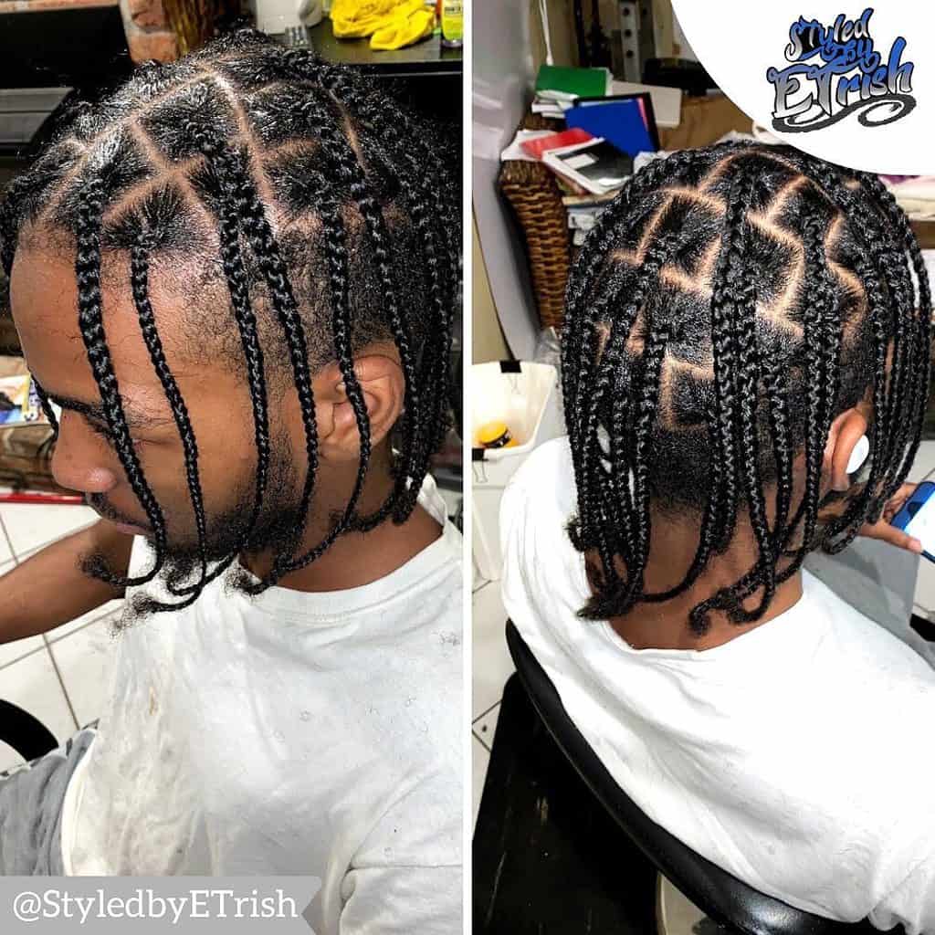 A Man Wearing Medium Length Layered Braids