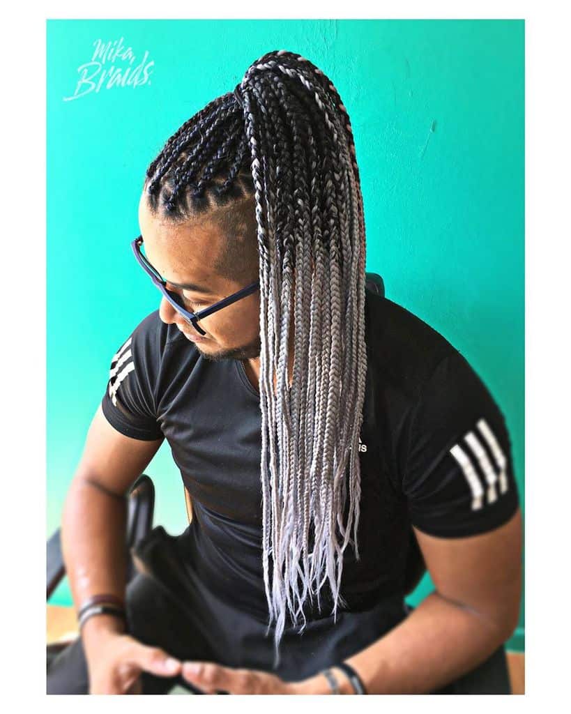 A Man Wearing Ombre Braids. If You Want You Can Opt For Multiple Shades