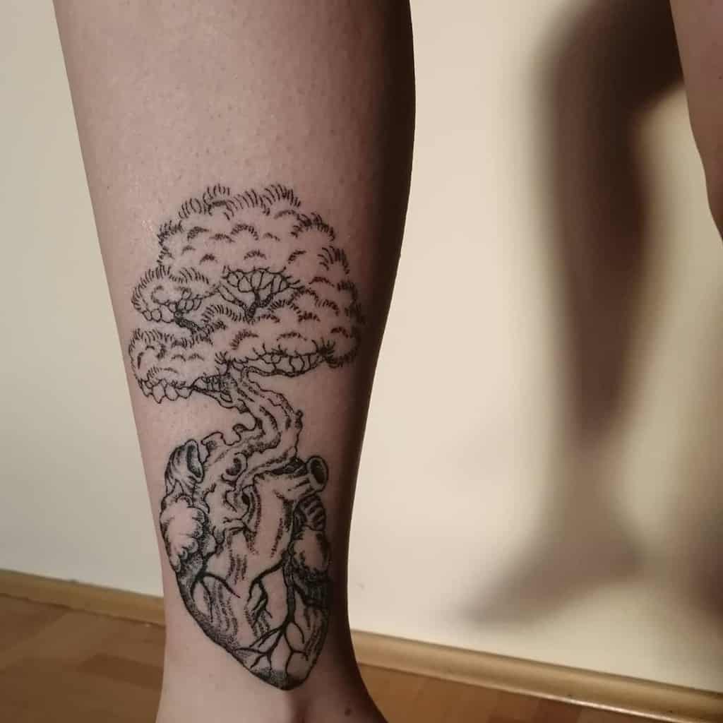 Anatomical Heart Tree of Life Tattoo