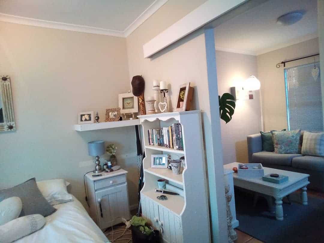 open bedroom and living room