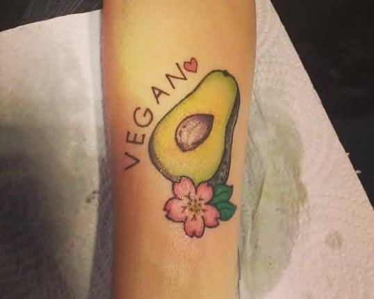 Avocado Vegan Tattoo