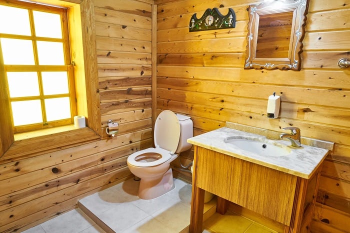 Bathroom With Toilet Seat Down