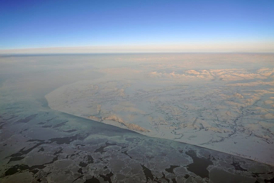 Bering Strait on the western edge of Alaska near Nome facing Russia