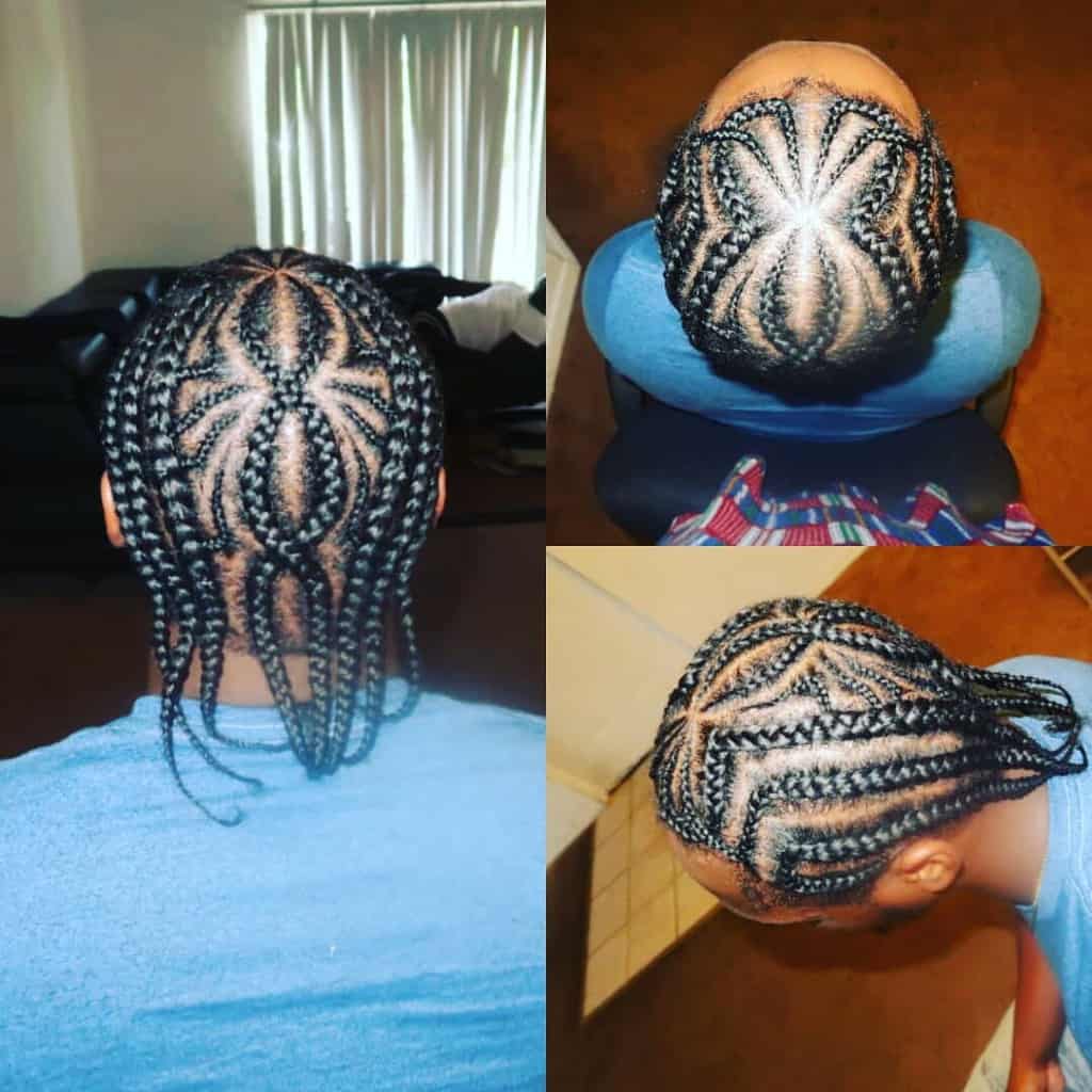 Big Cornrows Men’s Haircut With Varying Braid Width