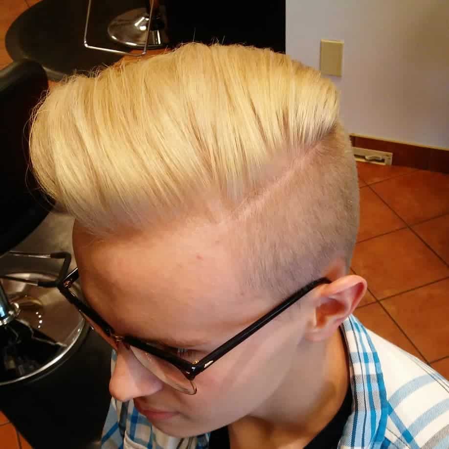 Blond Pomp Haircut For Blond Men Featuring Raised Front Hair