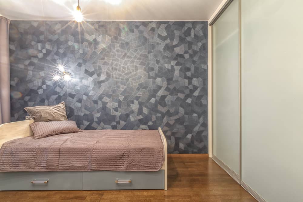 small bedroom with built-in wardrobe