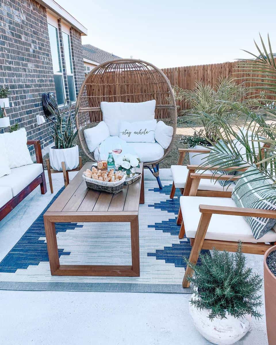 backyard boho patio with furniture