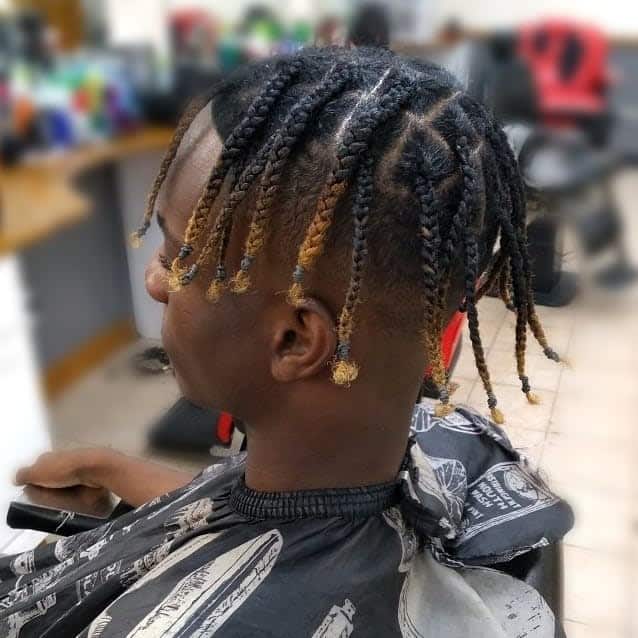 Box Braids With Fade Undercut Hairstyle