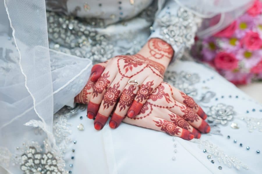 Brides Hands And Fingernails Henna