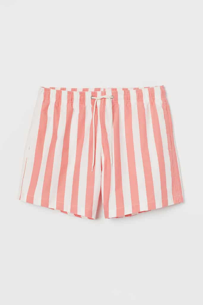 Swim shorts in woven fabric with an elasticized drawstring waistband