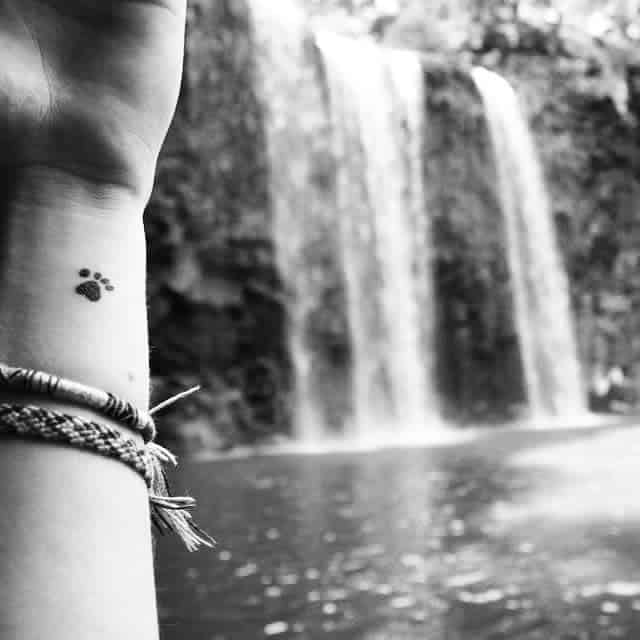 Small Cat Paw Print Wrist Tattoo