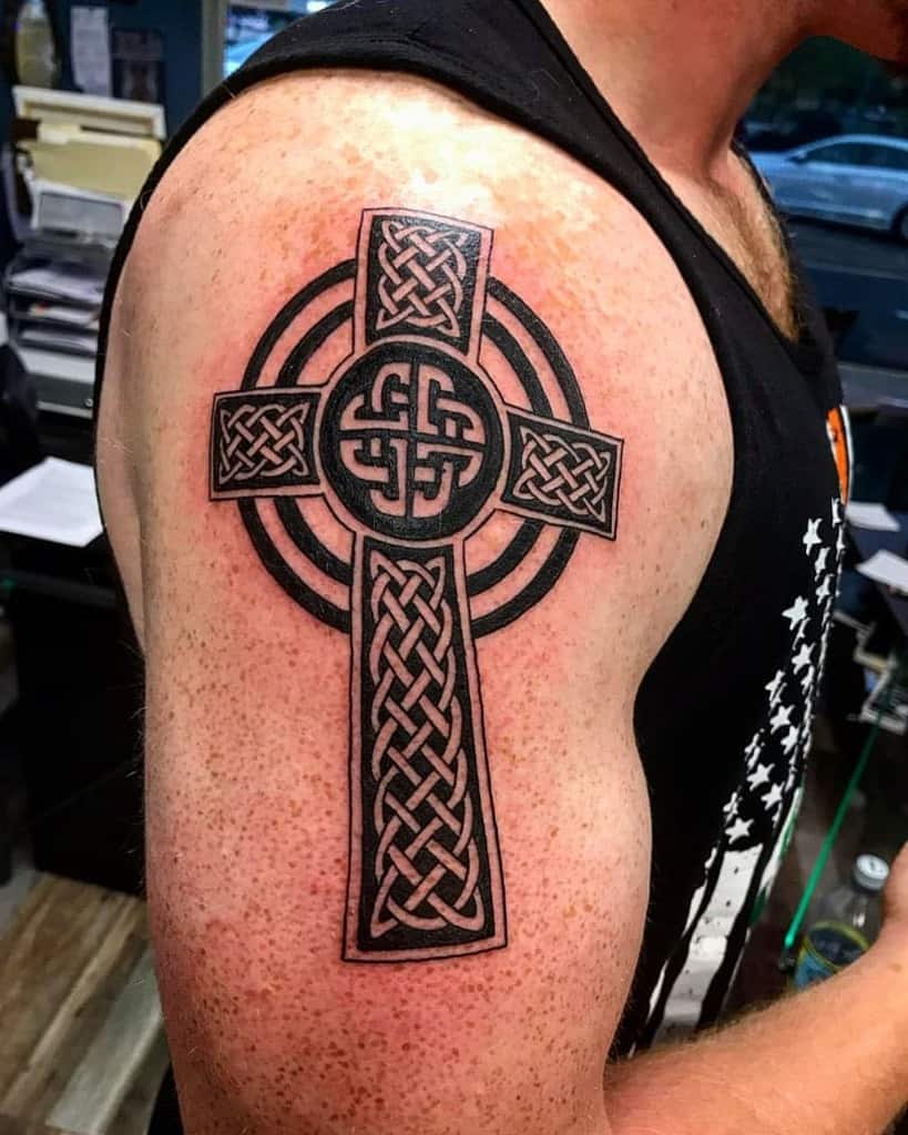 Celtic Cross Tribal Tattoo
