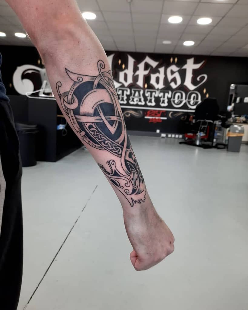 Celtic Wolf Tribal Tattoo