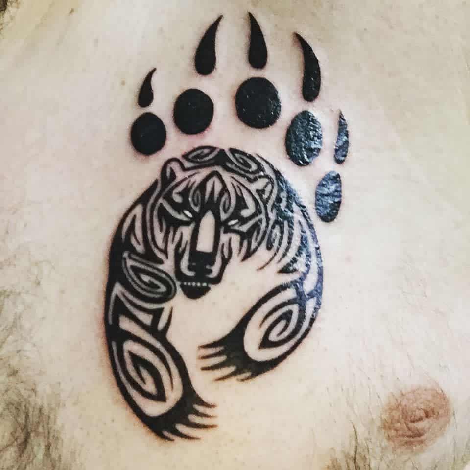 Chest Tribal Bear Tattoo montana_boulanger