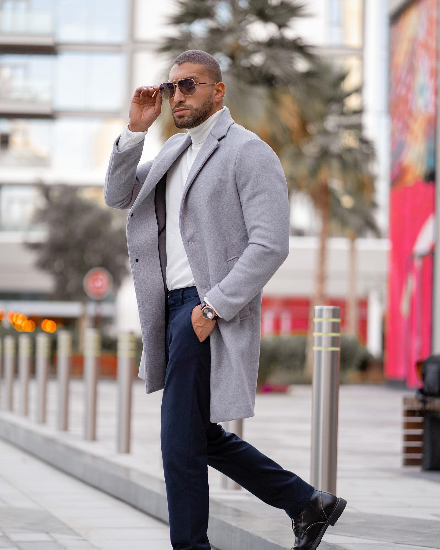 Grey Chesterfield Coat -alikelig