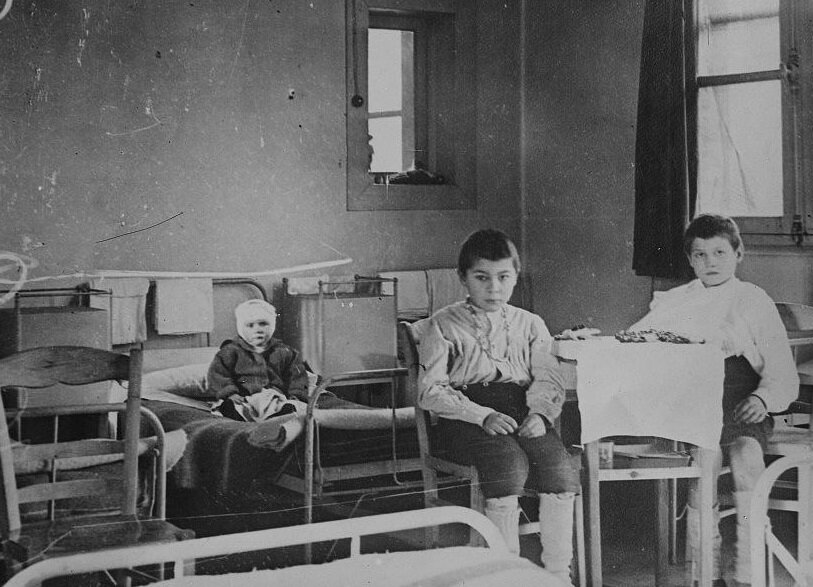 Children in Red Cross Asylum, France