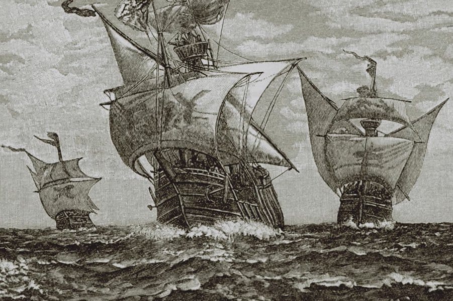 Christopher Columbus set sail the Santa Maria ship