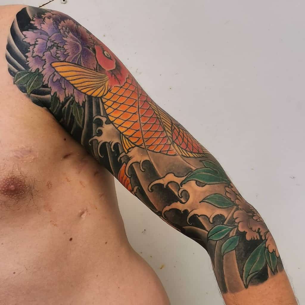 Colored 34 sleeve tattoo raftodilo