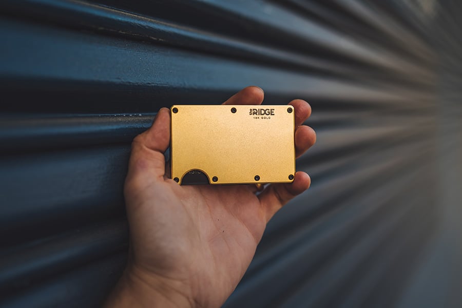 Ridge Wallet 18k Gold