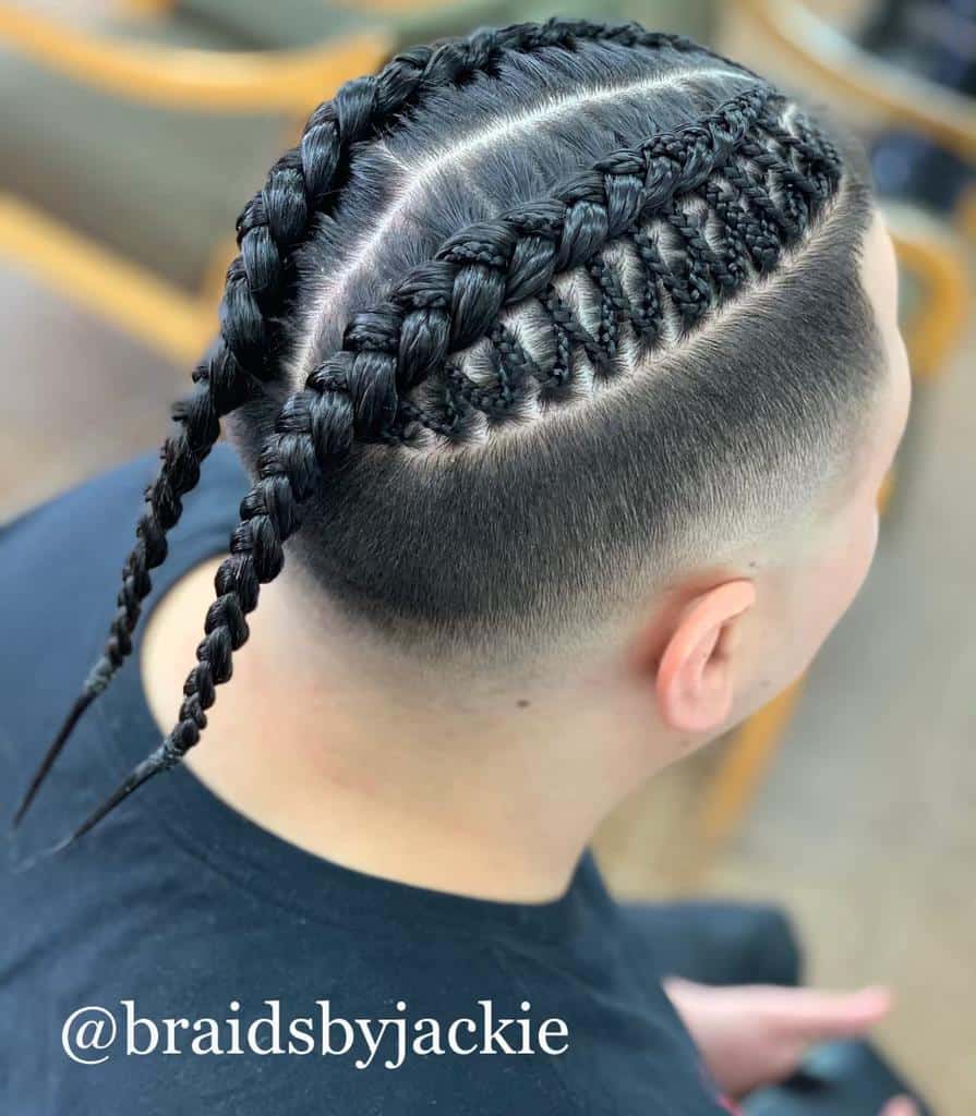 Cornrows With Temple Fade