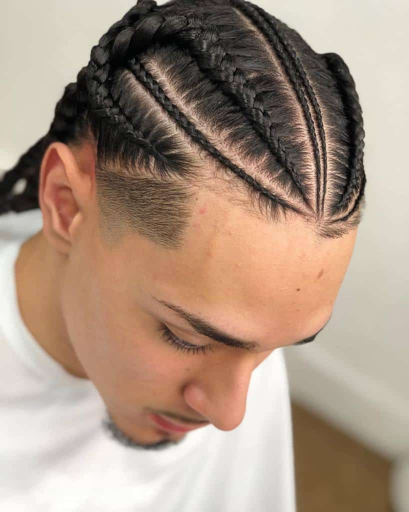 Cornrows With Temple Fade