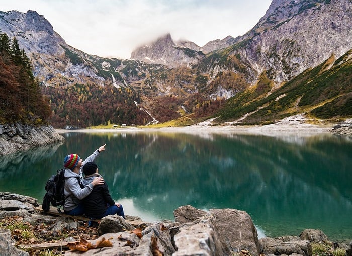 Couple By Lake