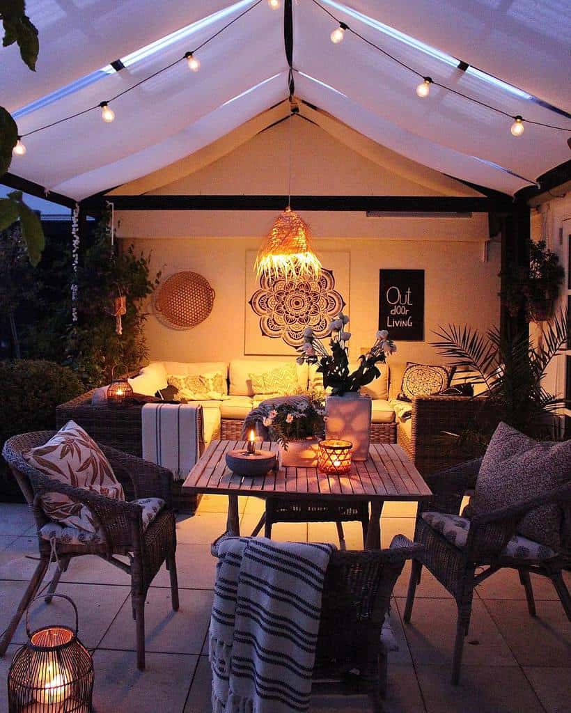 cozy deck decorating ideas shade cover
