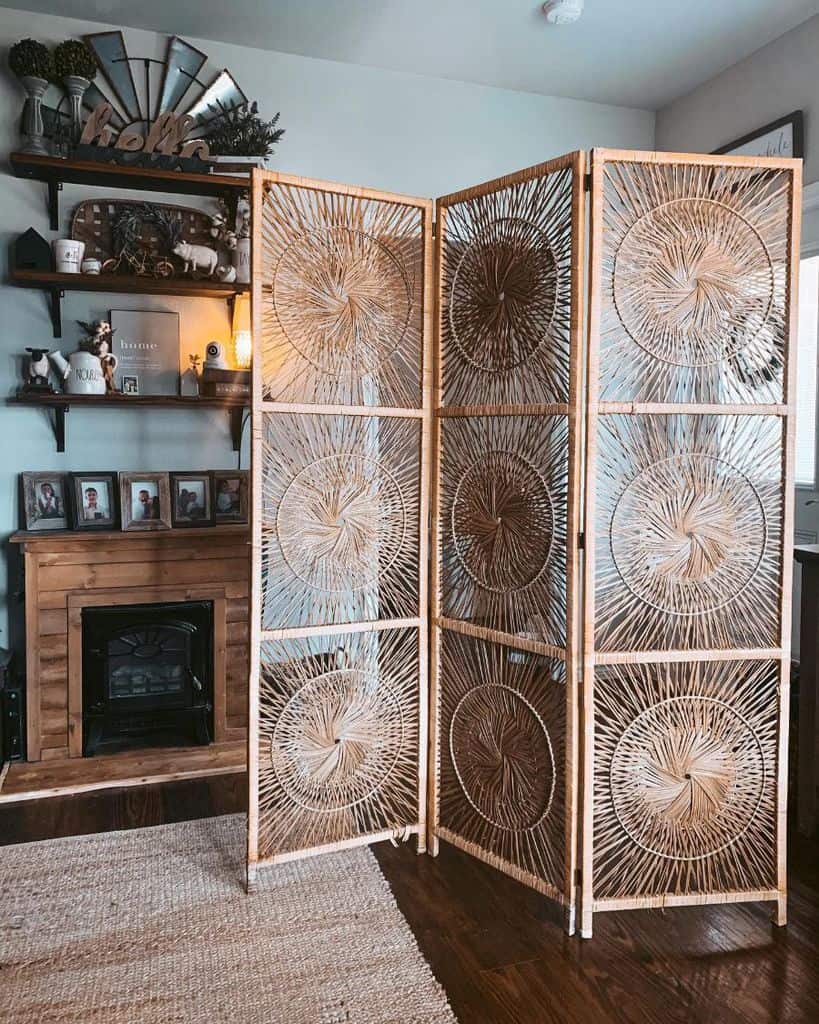 wood carved room divider