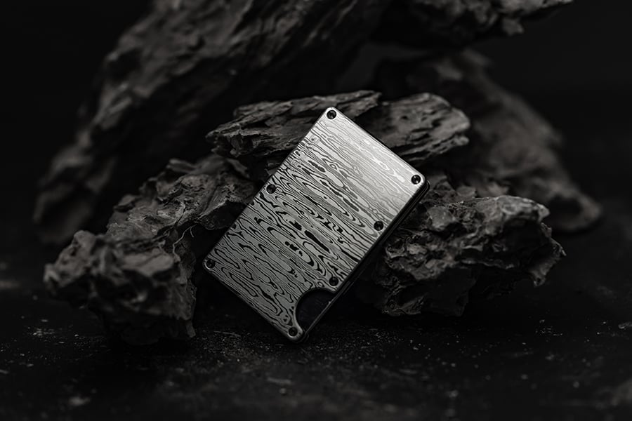 Ridge Wallet Black Damascus