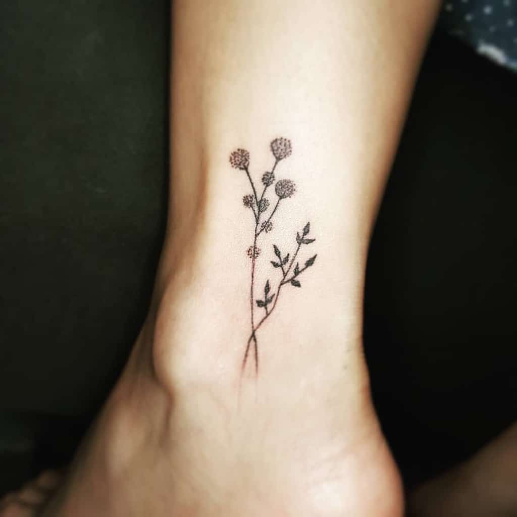 Delicate Flower Ankle Tattoos emmanbedania