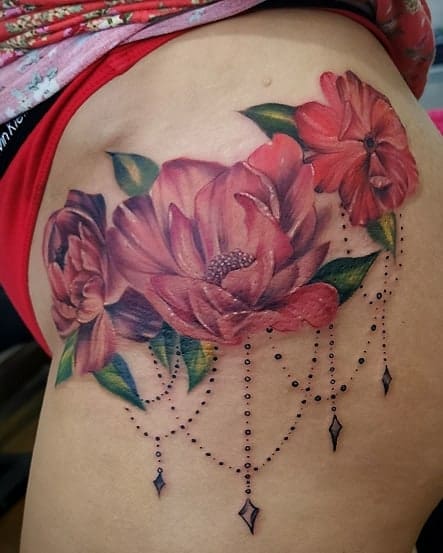 Delicate Flower Hip Tattoos caja_negra_