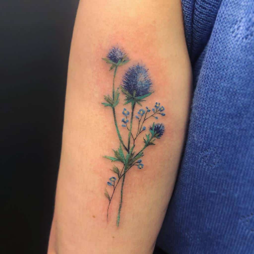 Delicate Flower Upperarm Tattoos lorianemauer.tattooist