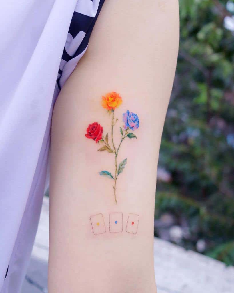 Delicate Flower Upperarm Tattoos tilda_tattoo