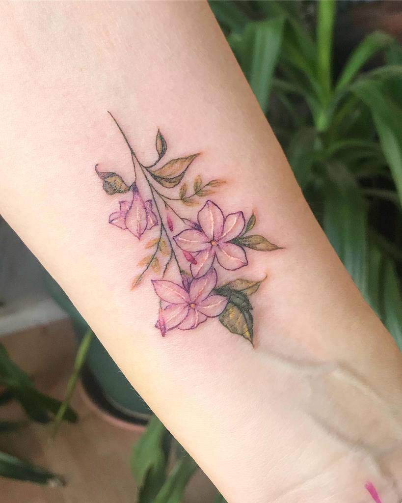 Delicate Flower Wrist Tattoos ashleytysontattoo