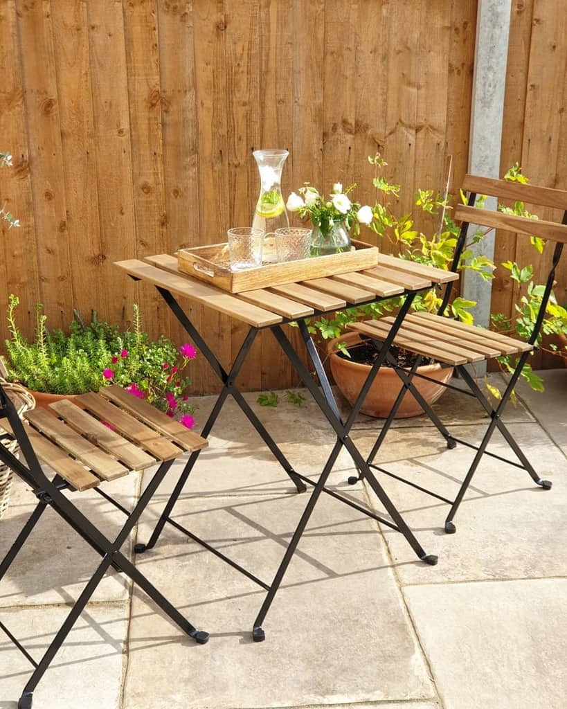 small outdoor table and chairs patio
