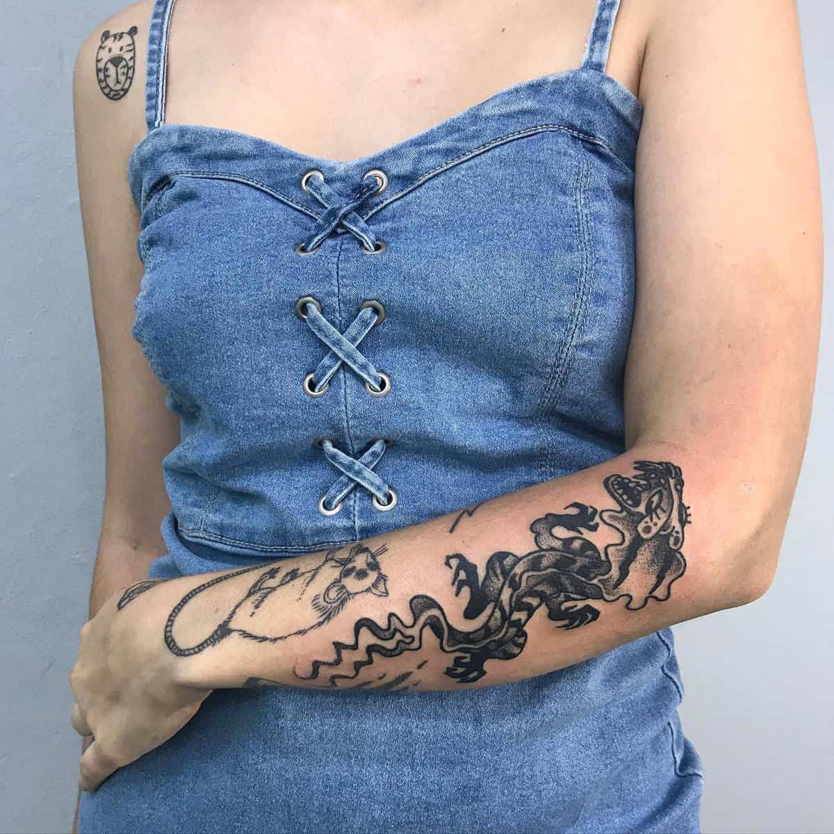 Korean dragon arm tattoo