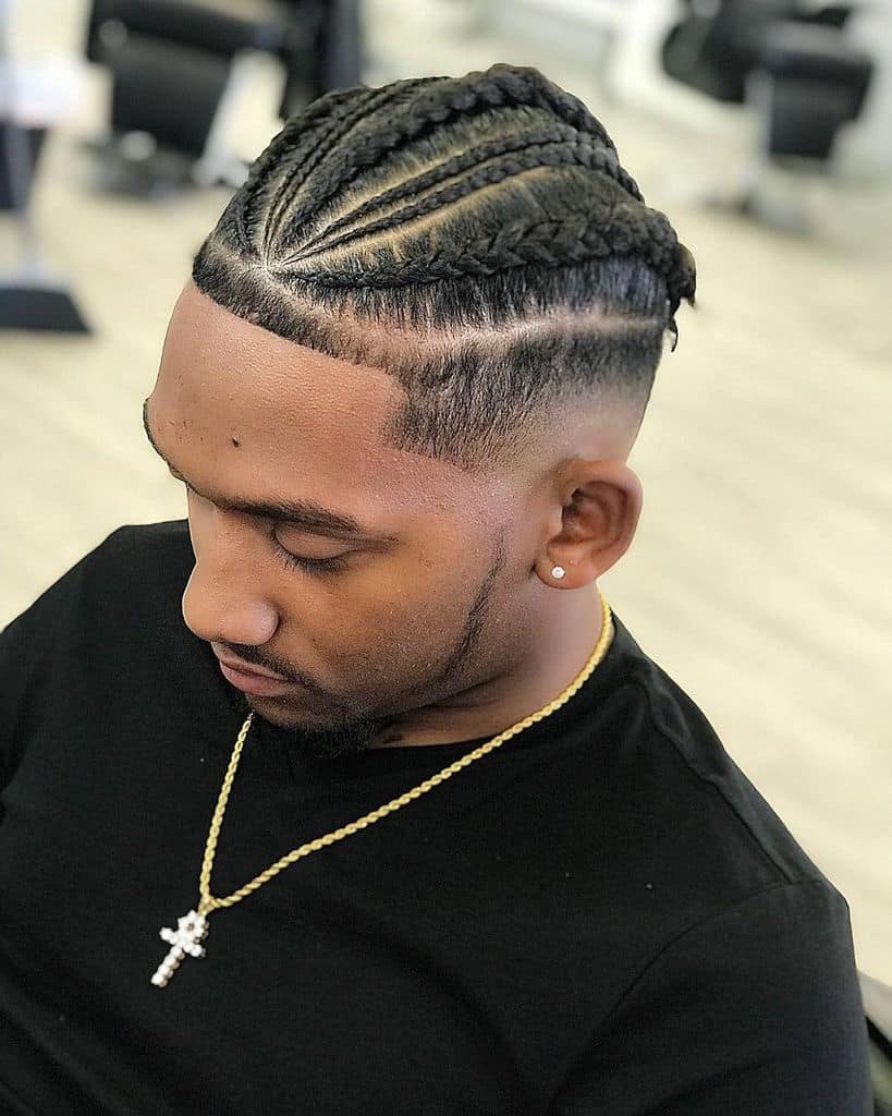 drop fade men hairstyle with braids Drop Fade With Braids