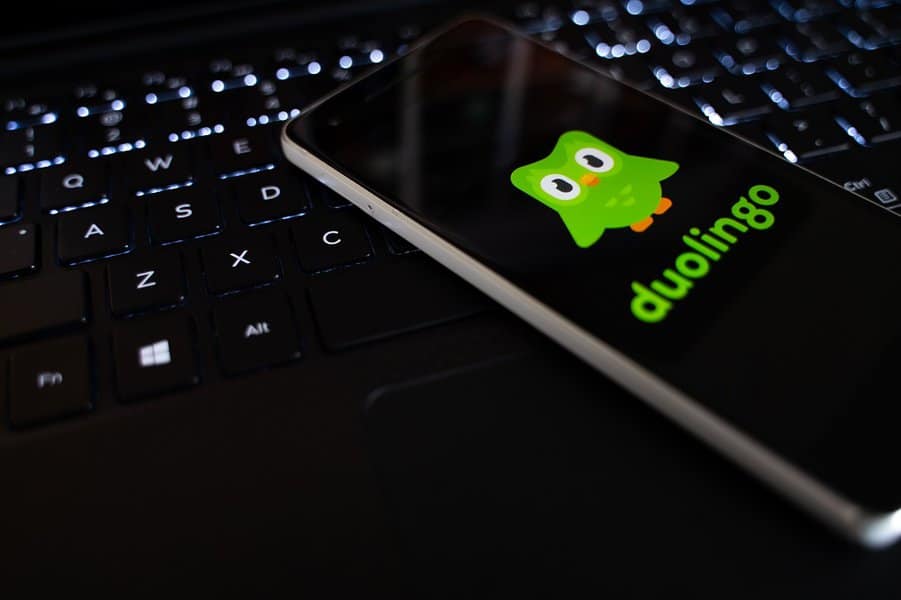 Duo Lingo application on smartphone