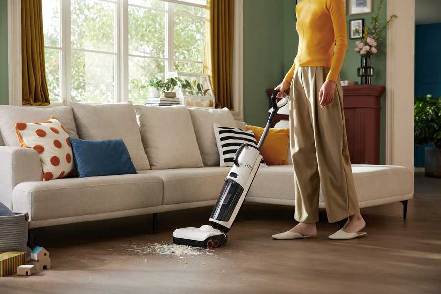 Choosing the Best Vacuum Cleaner for your Home - Roborock Dyad Pro Combo in use on a living room floor