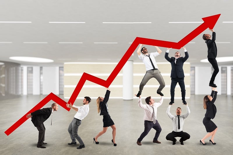 Expand in a down cycle - Successful businessman