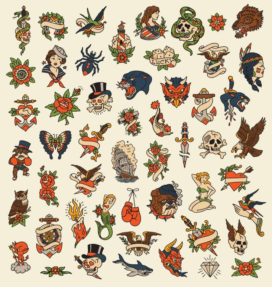 Flash Tattoo Sheets Large Range