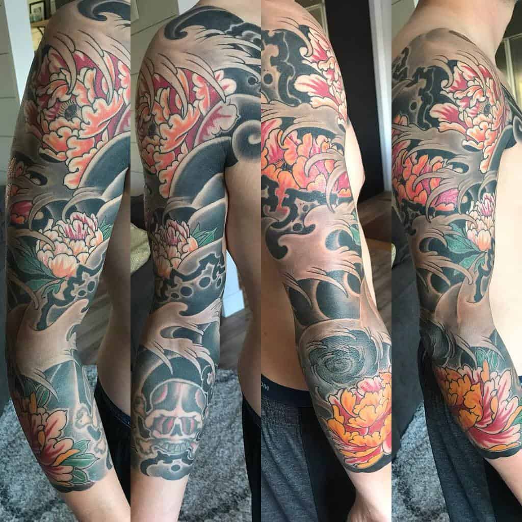 Floral 3 4 sleeve tattoo kurtaroscillo
