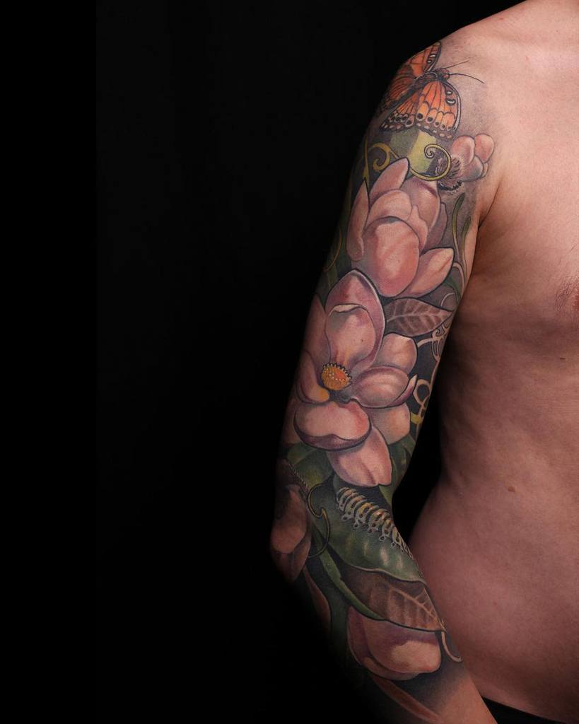 Floral 34 sleeve tattoo gabrieltenneson