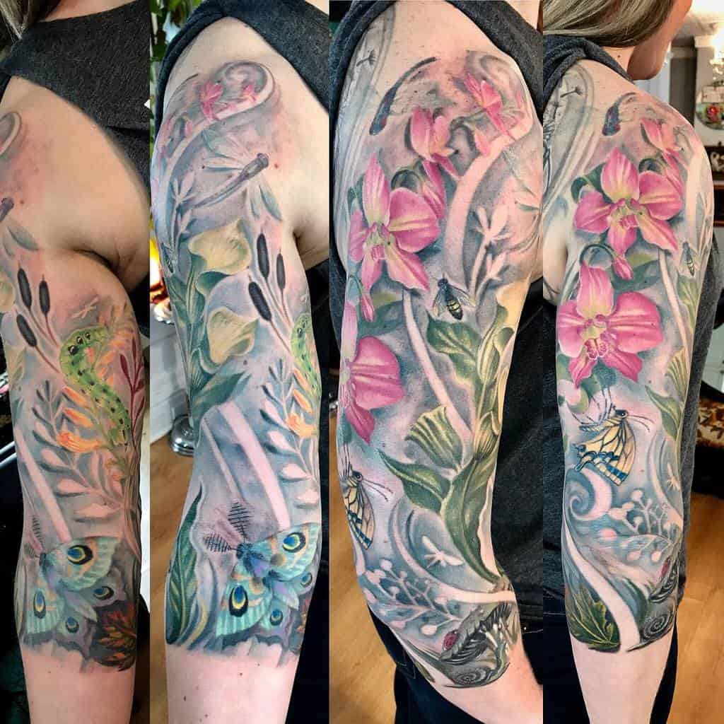 Floral 34 sleeve tattoo inkorperated