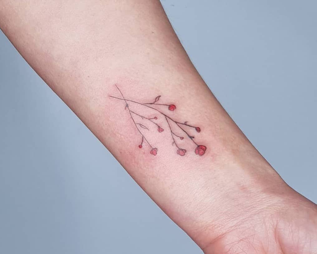 Forearm Baby's Breath Tattoo