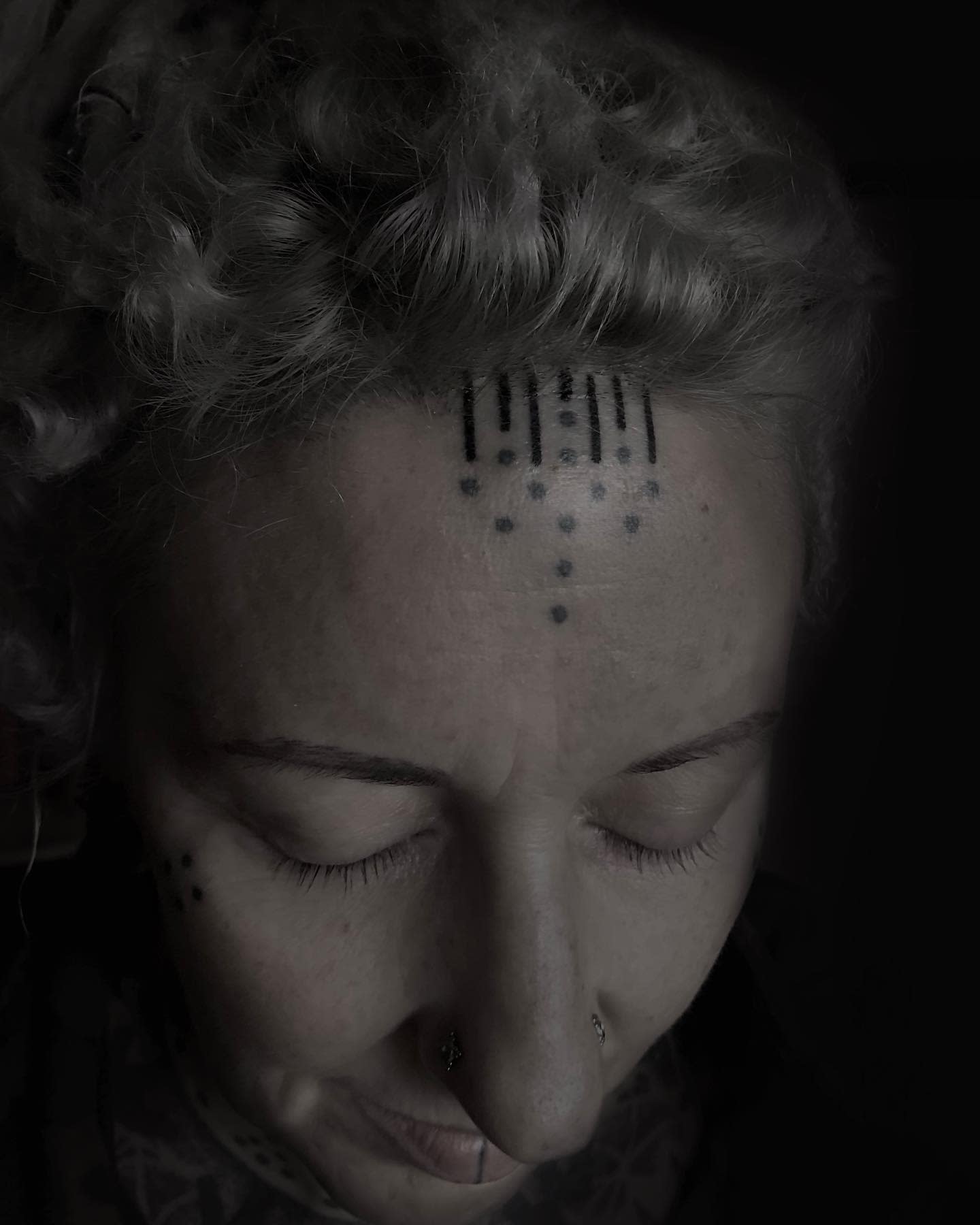 Woman with facial tattoos