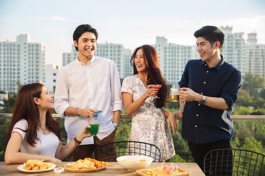 Friends having party 