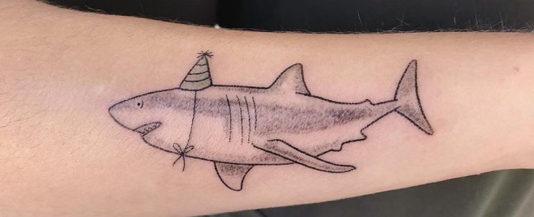 Funny Shark Forearm Tattoo